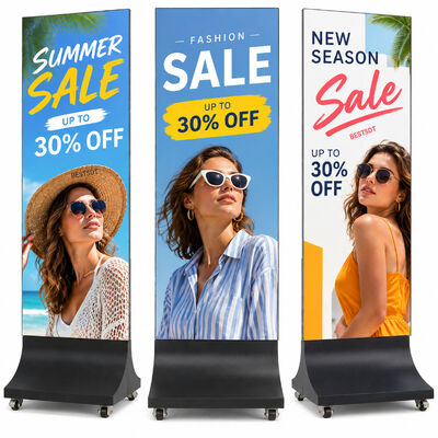 Quality  Outdoor LED Poster Display 640x1600mm P2.5 4500nits IP65 Weatherproof Advertising Screen factory