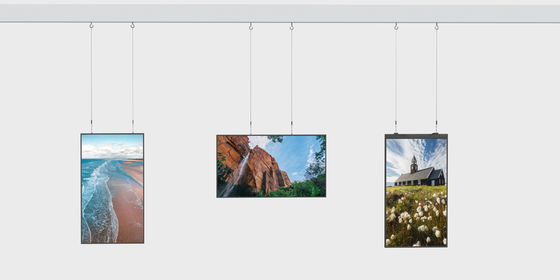 55 65 Inch Indoor High Brightness Ceiling Hanging Advertising Single Side Digital Signage Window Lcd Display Screen