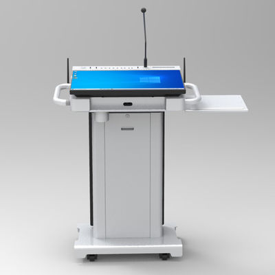 wireless Multimedia Podium With Microphone And Speaker 32" Front Screen