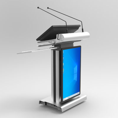 wireless Multimedia Podium With Microphone And Speaker 32" Front Screen