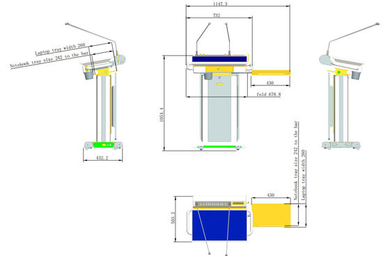 Portable Auditorium Podium , LCD Digital Display Lectern For Conference System