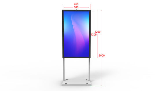 55 inch Outdoor LCD Digital Signage with 2500Cd/m² Brightness and Android OS for Advertising Totem