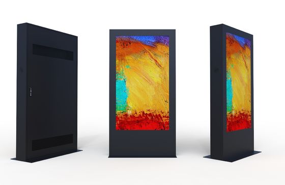 High Brightness Waterproof Digital Signage Touch Screen Advertising LED Display Floor Standing Outdoor Kiosk