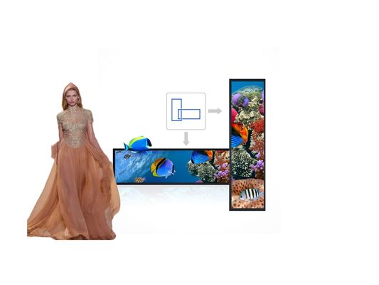 Retail Store Stretched Bar LCD Display Customized Ultra Wide LCD Shelf Display