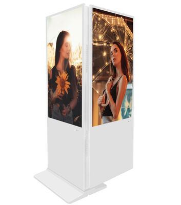 Double Screens Indoor Digital Signage Kiosk with 350 Cd/m² Brightness and Android OS