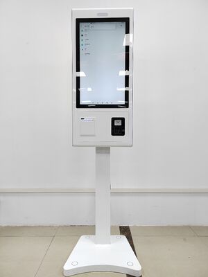 White Queue Ticket Kiosk with Quad-core Cortex-A17 Processor 178°/178° Viewing Angle and 350 Cd/m² Brightness