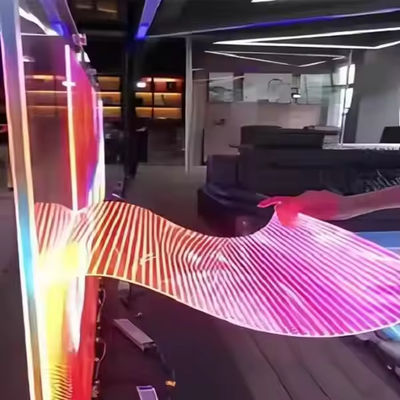 16 9 Aspect Ratio Ultra-Thin 3.9mm Transparent LED Film Screen for Glass Curtain Wall Installation