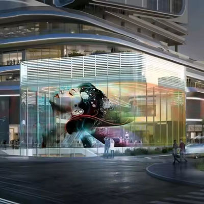 Customizable Glass Curtain Wall LED Display Film 3840Hz Refresh Rate Energy Saving High Brightness 5000nits Video Wall