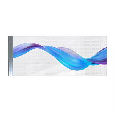 Flexible Glass Curtain Wall LED Film Screen High Transparency 85% Lightweight Custom Size for Restaurant Hotel Supplies