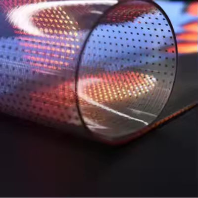 Creative Glass Curtain Wall Transparent LED Screen 80% Light Transmittance 5000nits Brightness Bendable Design