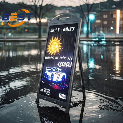 Outdoor Digital Menu Board with Battery 4500Nits IP65 Waterproof & Wide Temperature Range -25℃~55℃