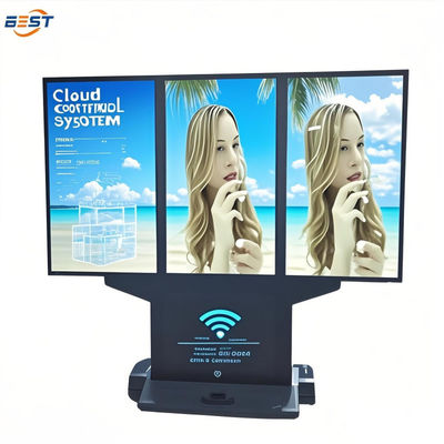 Outdoor multi-screen split media player display, with compatibility for Android Windows Linux.