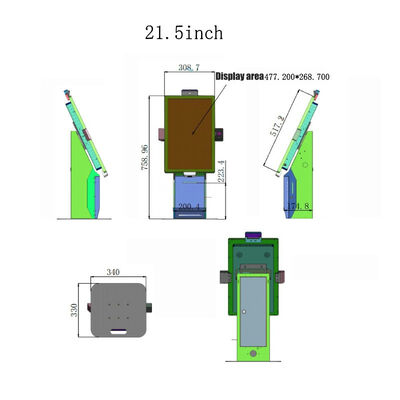 21.5 Inch Self-Service Kiosk with 10-Point Capacitive Touch and 1920x1080 Resolution for Fast Checkout