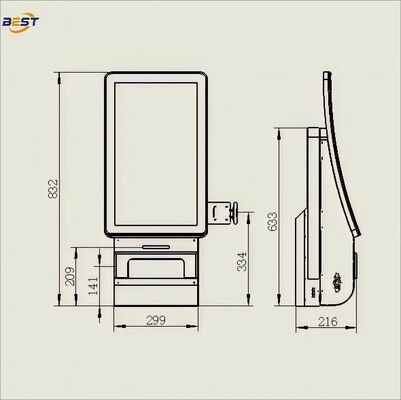 Wall-mounted Self-service Ordering Kiosk with 10-point Capacitive Touch and Android POS System for Restaurants