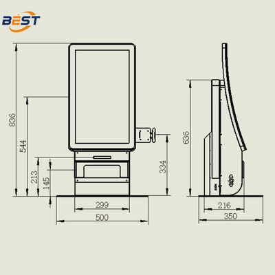 21.5 Inch Self-service Ordering Kiosk with 10-point Capacitive Touch and Intel Core I3 CPU POS System