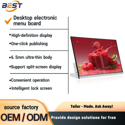 Digital Menu Board Display for Restaurant Indoor LCD Screen USB Ultra Thin High Brightness