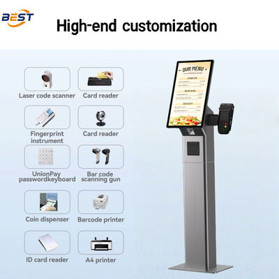 21.5 inch Capacitive Touch Screen Self-Service Ordering Kiosk with Android / Windows OS and Barcode Scanner & Receipt Printer
