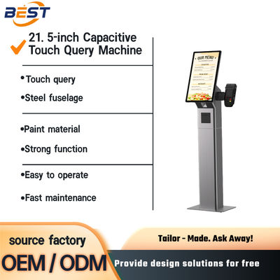 21.5 inch Capacitive Touch Screen Self-Service Ordering Kiosk for McDonalds Restaurant Hotel Payment Cash POS Stand