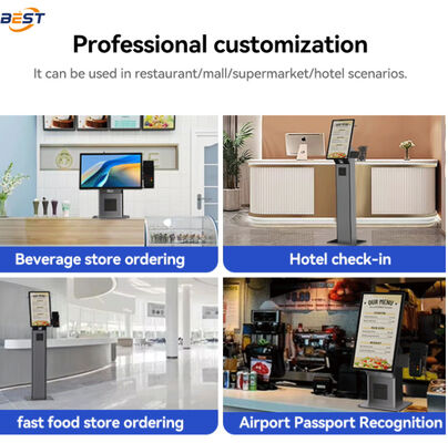 21.5 inch Capacitive Touch Screen Self-Service Ordering Kiosk with Android / Windows OS and Barcode Scanner & Receipt Printer