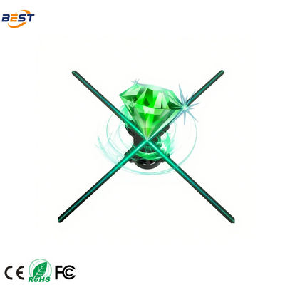 Interactive 3D Spinning LED Hologram Fan , Remote Control 15 Inches Holographic Display Fan