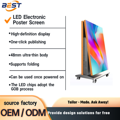 Foldable Indoor LED Poster Screen P2.5 3840x2160 1300cd/m²