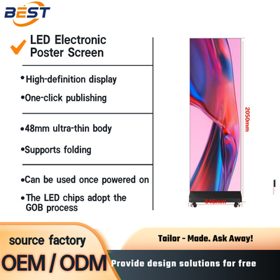 Indoor LED Poster Display Screen P2.5 1920x640mm Front Service