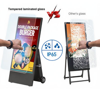 Outdoor Digital Signage with 2000nit High-Brightness Display and 10-Point IR Touch for Battery-Powered Mobile Advertising