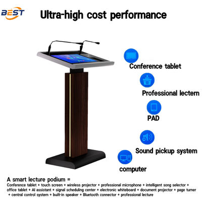 Integrated Computer Podium with Computer and Monitor