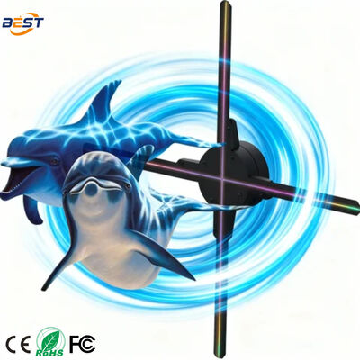 LED Hologram Fan with 768 LED Lamp Beads 3740nit Brightness and 176° Viewing Angle for Indoor Applications