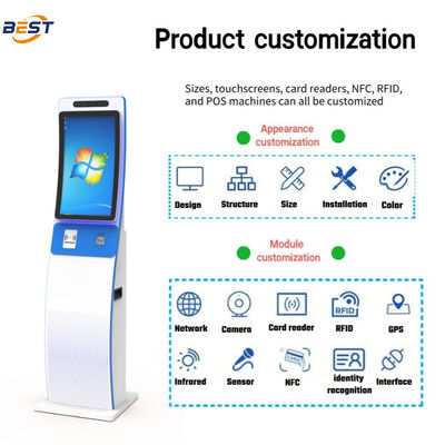 1920X1080 Resolution Self-Service Ordering Kiosk with Capacitive Touch 10 Point and Modular Add-Ons