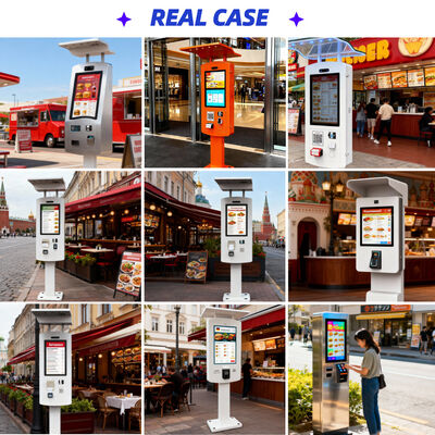 IP65 Waterproof Outdoor Touch Screen Kiosk with 21.5" HD Display and 10-Point Capacitive Touch for Fast Food Restaurants