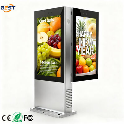 Double-Sided IP65 Waterproof LCD Digital Signage Display with 50000 Hours Lifespan for Outdoor Use