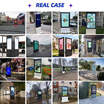 Dual-sided Outdoor Floor LCD Display with 10-Point Capacitive Touch 178/178 View Angle and 110-240V Voltage