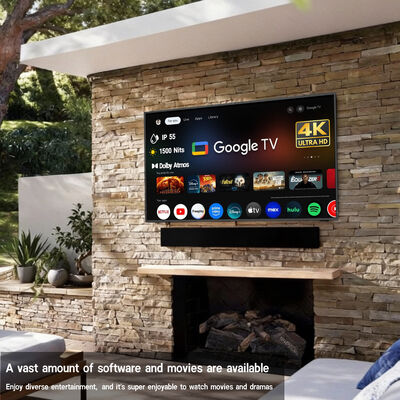 IP55/IP66 Waterproof Outdoor TV with 4K Ultra HD Resolution and 1500-3000nits High Brightness for Commercial Display