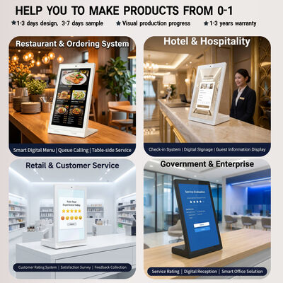 Smart Desktop Digital Signage Display with Touch Screen & Face Recognition Camera