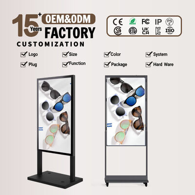 Brightness 2500 Cd m2 Shop Window Screen Black 1.8GHz Cpu Outdoor Compatible Display Panel For Retail Window Advertising