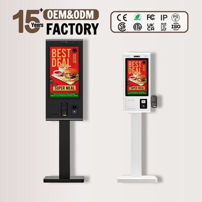 21.5 To 32 Inch Display Size Self Order Kiosk Including 10 Points PCAP Touch Screen And Touchscreen Interface Technology