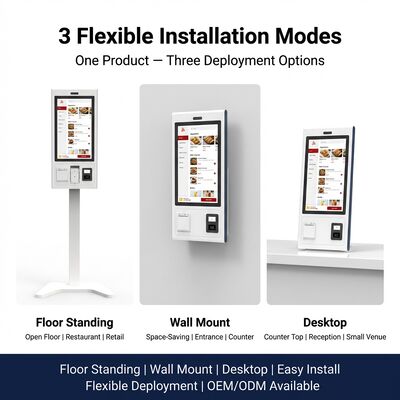 Touchscreen Self Order Kiosk Countertop Or Freestanding Interactive Solution Streamlining Restaurant Ordering Processes