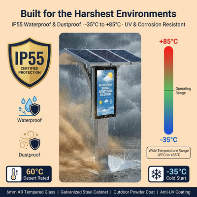 Solar Powered LED Advertising Display | 1500-2000nit Sunlight Readable