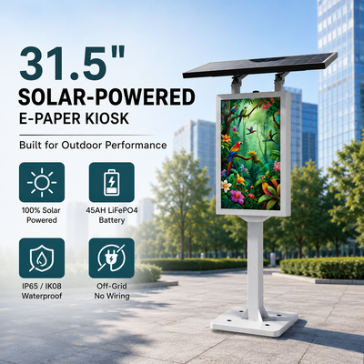 31.5 Inch Color E-Paper Display | Solar Outdoor Signage | IP65