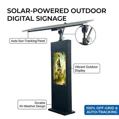 Solar Tracking Digital Signage | Auto Sun-Tracking | IP65 | Off-Grid
