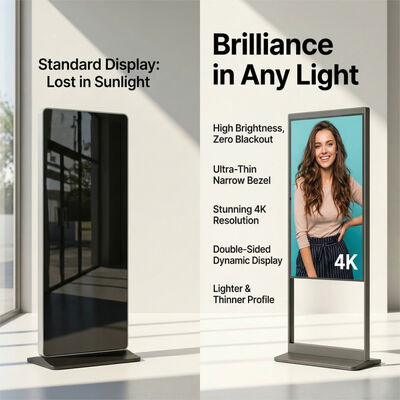 Ultra-Thin 28.8mm Double-Sided Digital Display with 178° Viewing Angle and 3500 Nits Brightness