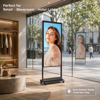 55 Inch Dual Sided High Brightness 3000 Nits Semi Outdoor Showcase Digital Signage Display Screen for Retail Shop