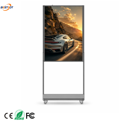 43-65 Inch Double Sided LCD Digital Signage 3000cd m2 Floor Stand Wire Hanging Side Bracket Mount Advertising Display