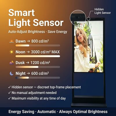 55 Inch Dual Sided High Brightness 3000 Nits Semi Outdoor Showcase Digital Signage Display Screen for Retail Shop