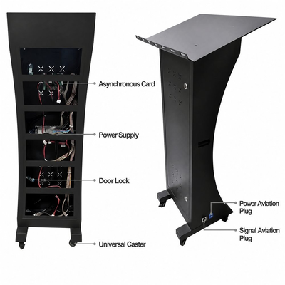 High Brightness 450-650nit GOB Curved LED Lectern Display 3840Hz 12-16Bit Grayscale Wireless Smart Control