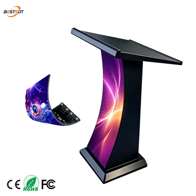 High Brightness 450-650nit GOB Curved LED Lectern Display 3840Hz 12-16Bit Grayscale Wireless Smart Control