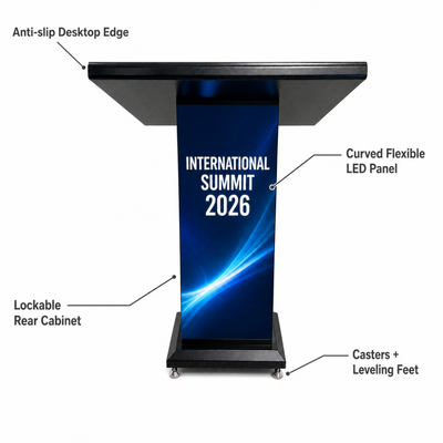 GOB Full Protection LED Podium Screen Curved Flexible Panel Plug Play Wireless Async Novastar Conference