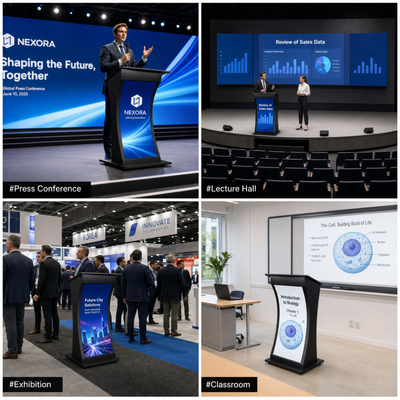 GOB Full Protection LED Podium Screen Curved Flexible Panel Plug Play Wireless Async Novastar Conference