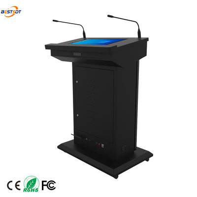 43 Inch Display 21.5 Inch Touchscreen X86 Smart Digital Podium with Dual Gooseneck Microphones